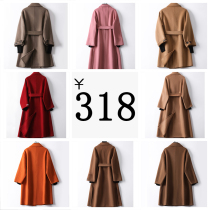 2021 double-sided ni coat real rabbit fur collar 2021 winter new temperament retro thin wool coat female