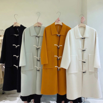 2021 autumn and winter new double-sided wool coat womens coat Korean loose mid-length Hepburn style woolen coat women