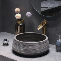 Edge painting on the table basin antique wash basin round ceramic art vintage washbasin Chinese washbasin single basin home