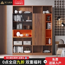 Bookcase shelf Whole wall light luxury with glass door floor-to-ceiling simple modern solid wood custom combination cabinet against the wall bookcase