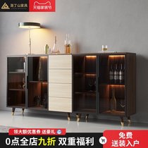 Dining side cabinet Modern simple light luxury solid wood cupboard Household kitchen locker Living room integrated wall high cabinet wine cabinet