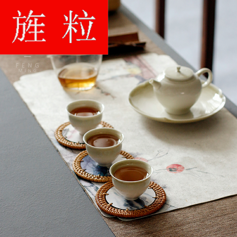 Continuous grain of the cane top service up cup mat mat heat a pot of tea cups a kung fu tea tea accessories printed cup mat