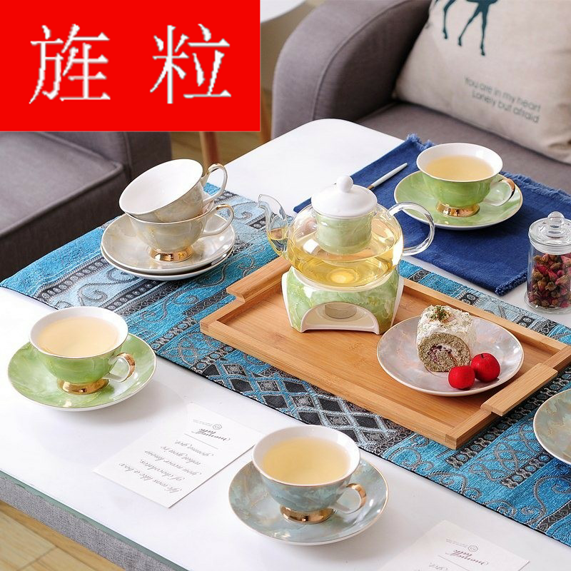 Continuous particle heating glass ceramic flower pot pot suit European creative afternoon tea set heat - resisting fruit tea pot