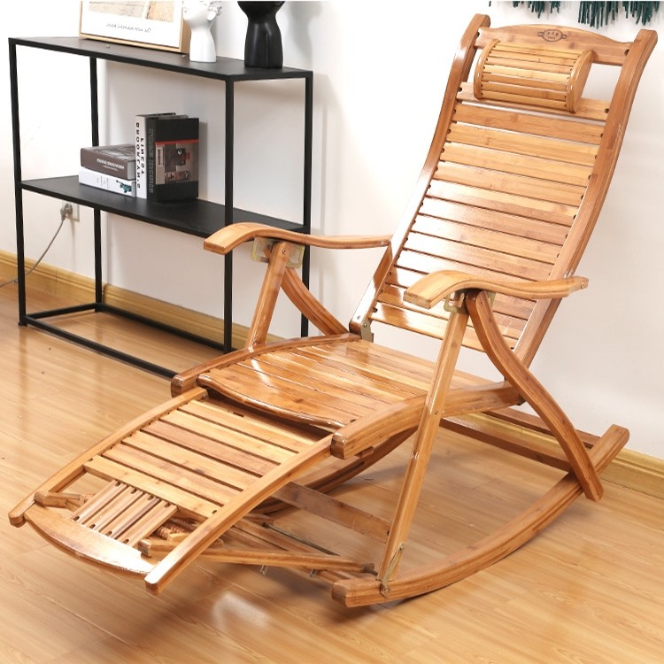 网红折叠木椅太师椅中午休息的躺椅竹摇摇椅家用阳台成人大人懒人