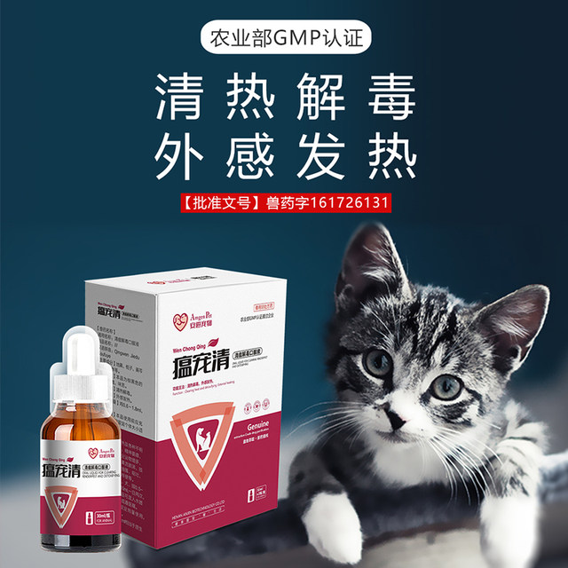 Cat Fever Cough Dog Virus Infection Kitten Cold Runny Nose Corona Qingwen Jiedu Oral Liquid 60ml