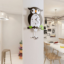 Mei Shida Modern Fashion Living Room Wall Clock Mute Clock Pastoral Fashion Creative Wall Watch Owl Swing Clock