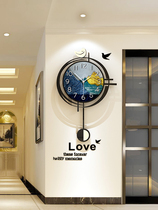 Nordic modern clock wall clock living room wall simple fashion home light luxury hanging watch Net red decorative creative clock