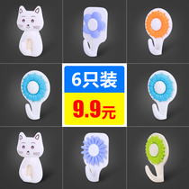 Camellia adhesive hook wall hanging adhesive creative paste wall non-perforated Bathroom Kitchen Wall single small hook hook