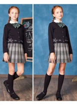 Eaton Guild school uniforms girls plaid plexigu skirts Inron childrens clothing with a thin coat of autumn and a cardiovert