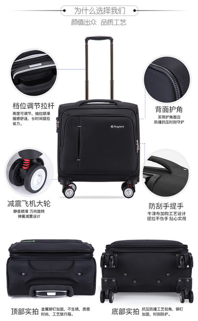 Canvas trolley case universal wheel 18 inch boarding case men and women business travel suitcase small captain password waterproof luggage Canvas trolley case universal wheel 18 inch boarding case men and women business travel suitcase small captain password waterproof luggage