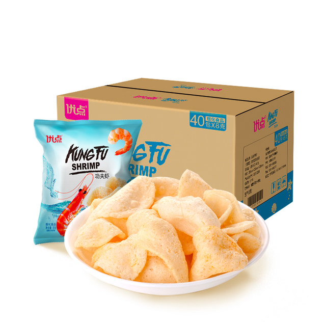 Kung Fu Xiapian 40 packets to a carton packs nostalgic snack puffed potato chips shrimp office Kung Fu Xiapian 40 packets to a carton packs nostalgic snack puffed potato chips shrimp office