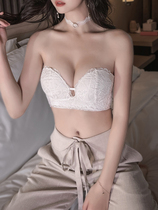 Wei Mi Yu strapless sexy lace bra small chest gathered thin section beautiful back tube top no steel ring invisible underwear women