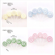 Cake flag baking decoration insert paper tube lollipop a pack of 6 monochrome mixed color spot