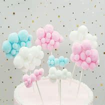 New cake decoration three-dimensional cloud hipster hair ball scene row dessert table decoration spot