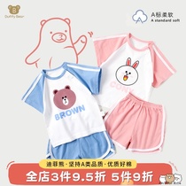 Baby summer clothes short-sleeved suit cotton baby summer clothes two-piece set boys and girls 2021 new casual clothes