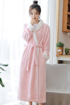 Winter Coral Velvet Heating Homestay Warm Winter Bathrobe Fall Winter Lady Flag Pajamas