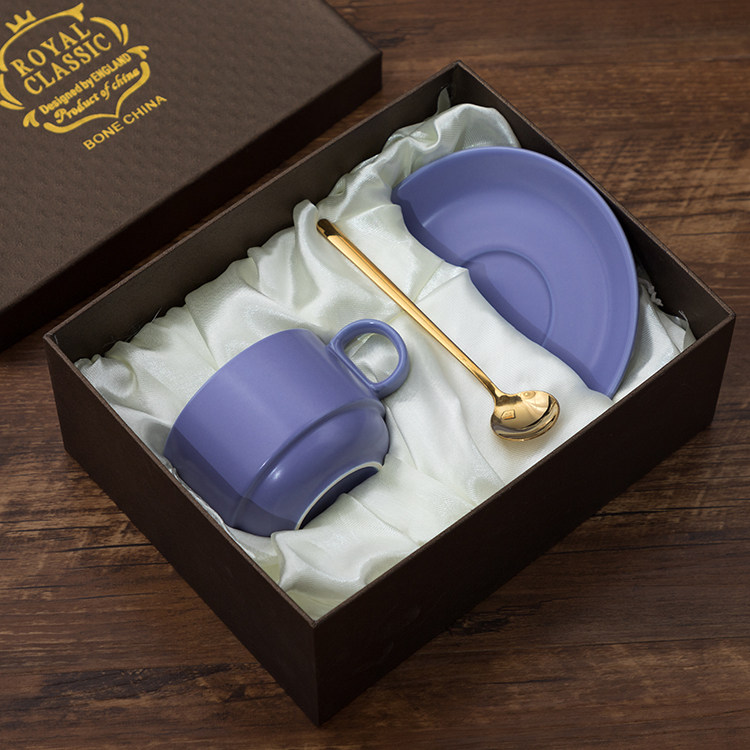 ceramic coffee cup and dish sending spoon european style small luxury simple home afternoon tea cup elegant light luxury set gift