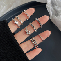 Jung refers to pure silver pure silver ring female composition fashion personality tide retro little crowdsourced design senses advanced opening index finger cold