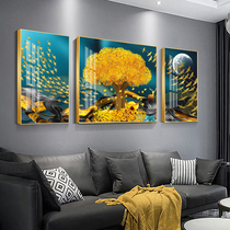 Living room hanging painting 2021 triple crystal porcelain diamond TV background wall soft decoration painting living room sofa background painting