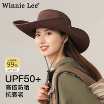 Winnie Lee Japanese designer co-branded western cowboy hat large head circumference outdoor hat mountaineering fisherman hat