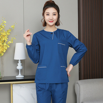 Wash clothes women long sleeves round neck doctor nurse work clothes set surgical brush hand clothes dental beauty salon men
