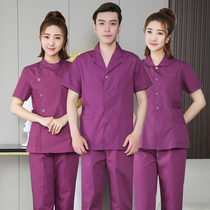 Nurse Suit Split Suit Woman Short Sleeve Beauty Salon Dental Oral Hospital Doctor Housekeeping Work Suit Men