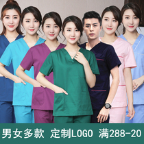 Hand washing clothes Operating room Women doctors Short sleeves Summer thin Brush Hands Long Sleeves Pure Cotton Isolated Work Suit Split Suit