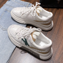 Daddy shoes and daughters in the spring 2022 new leather thick skin small white fall sports leisure shoes