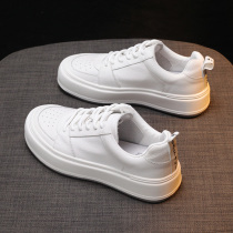 Bread leather White shoes children 2021 new autumn ins tide Joker sports thick bottom steamed buns Super fire board shoes