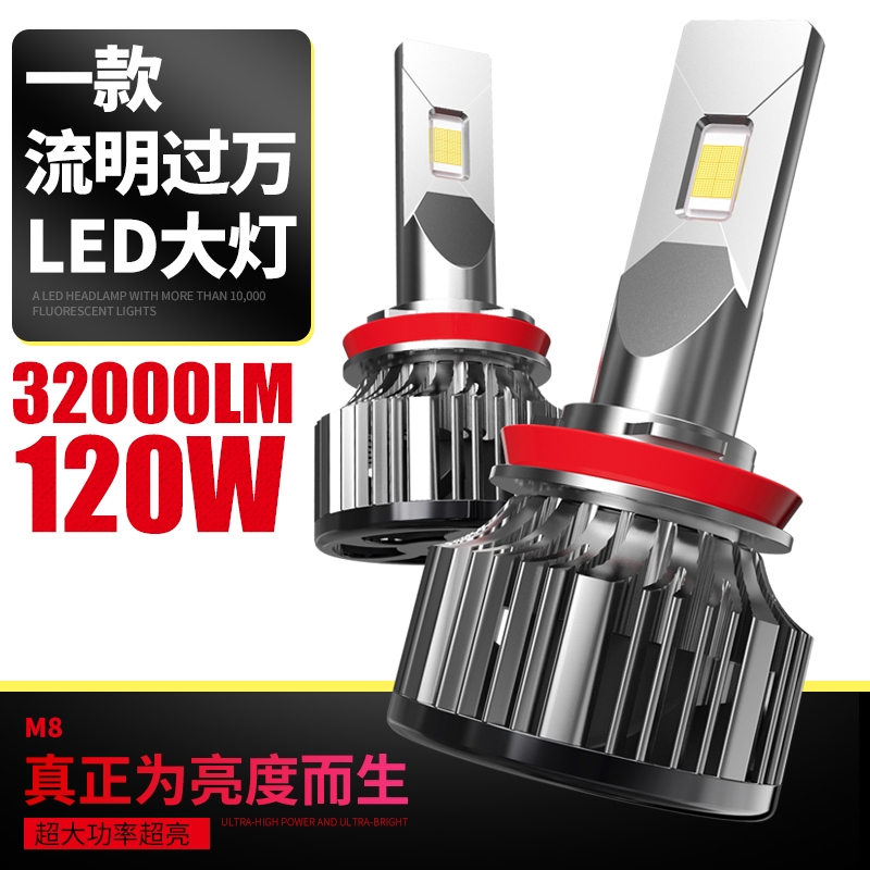 120W ultra bright auto led headlights strong light far and near light bulb H7H190059012 near and far integrated H4 headlights