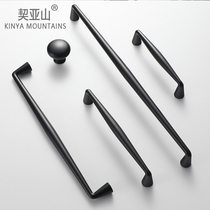 Simple modern black wardrobe door small handle Nordic light luxury drawer single hole small handle Dumb black wine cabinet door handle