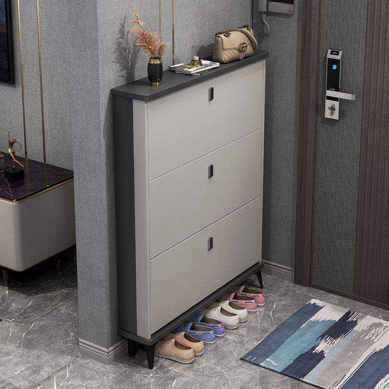 Italian ultra-thin shoe cabinet home entrance into the new tipping entry cabinet integrated storage artifact space saving shoe rack