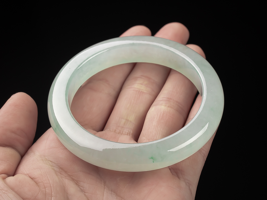 缅甸原石老坑翡翠玉镯贵妃镯翡翠手镯糯冰种圆镯送妈妈款