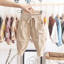 2020 Spring Summer Boy Leisure Sports New Children Turnip Pants Han Edition Baby Fashion Bouquet Tooling Long Pants Tide