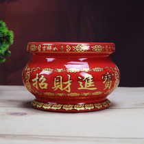 Buddhist Supplies incense stove Guanyin Kuanyin Kuanyu Incense Burner Red large Number of bills Entrance Treasure of treasure Ceramic Incense Stove Incense front