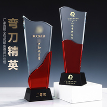 Excellent advanced worker trophy custom creative crystal trophy retirement souvenir Trophy medal production