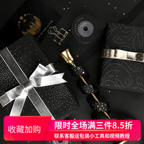 Texture black gift wrapping paper Christmas Valentines Day Birthday creative gift box Gift wrapping paper Gift paper New Year Valentines Day souvenir
