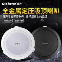 Qisheng black ceiling speaker Wireless ceiling ceiling sound Restaurant hotel background music system Broadcast amplifier Conference wall hanging household living room Supermarket market shop surface embedded set