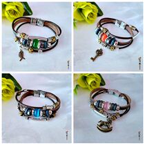 Mongolian Elements New Pure Leather Bracelet Handmade Personality Ornaments Folk Customs Special Color Travel Gift Gifts