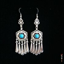 Mongolian Elements New Fashion Pop Blue Earrings Shorts Streaming Suearrings 100 Hitch Super Fairy Earrings Everyday Jewelry