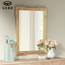 Guan Ding custom European bathroom mirror wash table Wall dressing mirror golden bathroom mirror porch hanging mirror