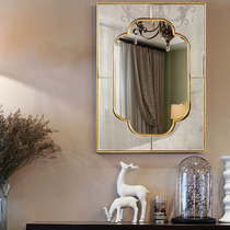 Guanding light luxury meal side mirror entrance background Wall Wall Wall Hanging Mirror Wall style creative simple European living room combination decorative mirror