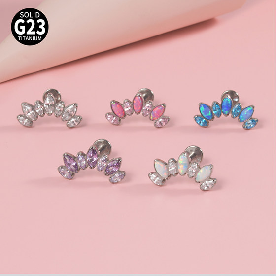 새로운 트렌디 한 G23 티타늄 아우보 지르콘 고급 귀걸이 귀에 뼈 손톱 립 못 피어싱 보석 16g/1.2mm 새로운 트렌디 한 G23 티타늄 아우보 지르콘 고급 귀걸이 귀에 뼈 손톱 립 못 피어싱 보석 16g/1.2mm