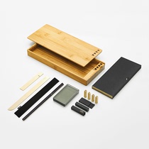 Slow substance · Bamboo Seven Sages Wen Box Pen Ink Paper Inkstone Wenfang Four Treasures Set Wolf Hao Kai Pen Bronze Word Customization