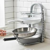 Three-dimensional pot rack Kitchen shelf shelf can be placed on the cutting board Kitchen storage artifact to place the pot pot rack to save space