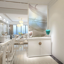 Custom Art Glass Living Room Partition Decoration Screen Double Sided Light Extravagant Wind Entrance Into The House Xuanguan Frosted Light Transmission Abstract Painting