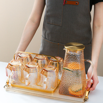 Glass Home Cold Kettle Suit Heatproof High Temperature Cool White Open Water Cup Teapot Zakers Large Capacity Fridge Cool Kettle