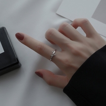 Yi Yan Qianxi fan niche design sterling silver ring female fashion personality high-grade food ring girlfriends adjustable adjustable