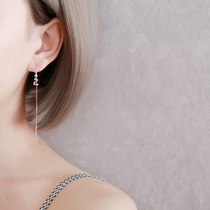 925 sterling silver star earring female temperament ins Super fairy fringe Korean personality long earrings simple pendant earrings