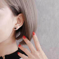 2021 New Tide niche design black spider earrings female sterling silver personality creative Tide people Net red Korean earrings
